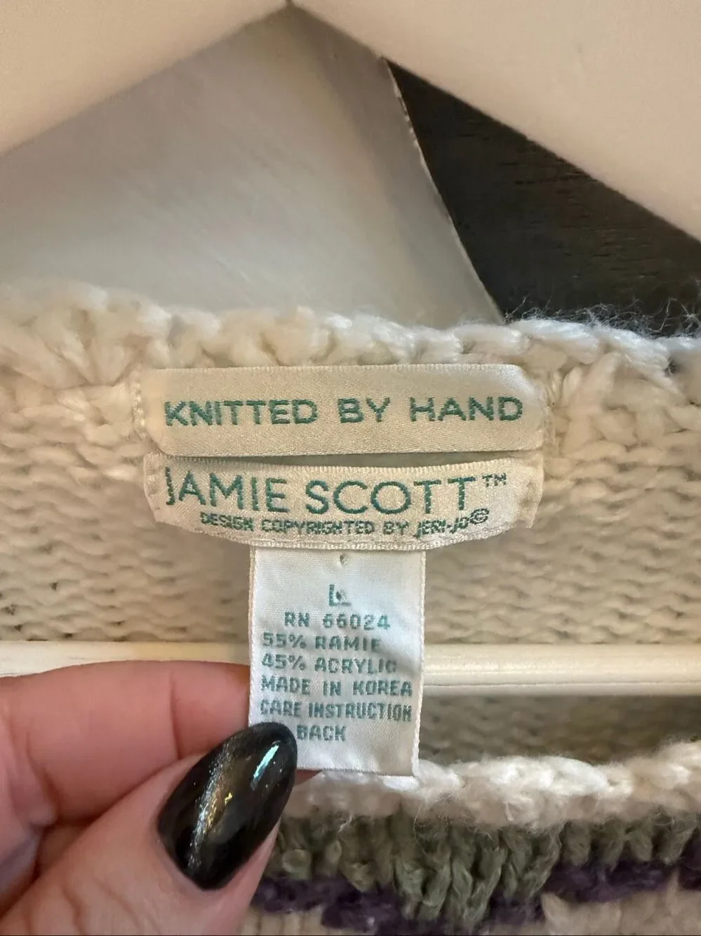 Vintage Jamie Scott Hand Knit Sweater sz L